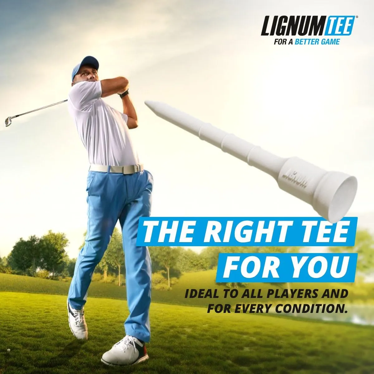 LIGNUM Unbreakable Microwood Golf Tees 50x More Durable/Adjustable Golf Tee/Innovative Wood Fiber and Natural Adhesives/Golf Tee, Golf Tees, Tees Golf, Golf Ball Tees/Pack of 3