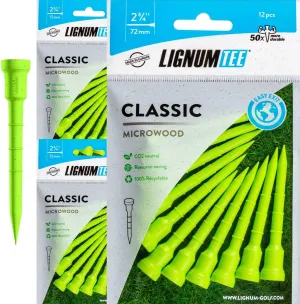 LIGNUM Unbreakable Microwood Golf Tees 50x More Durable/Adjustable Golf Tee/Innovative Wood Fiber and Natural Adhesives/Golf Tee, Golf Tees, Tees Golf, Golf Ball Tees/Pack of 3