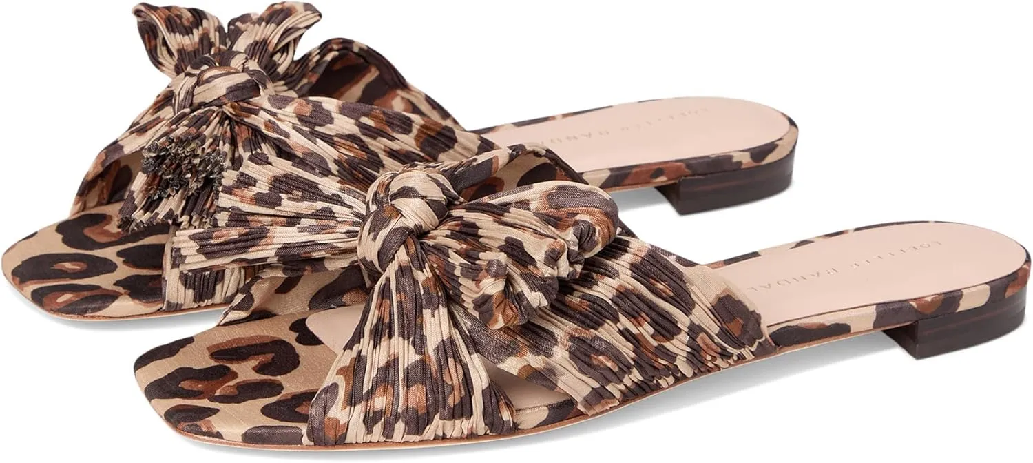 Loeffler Randall Women's Daphne Flat Sandal, Leopard 1, 9.5