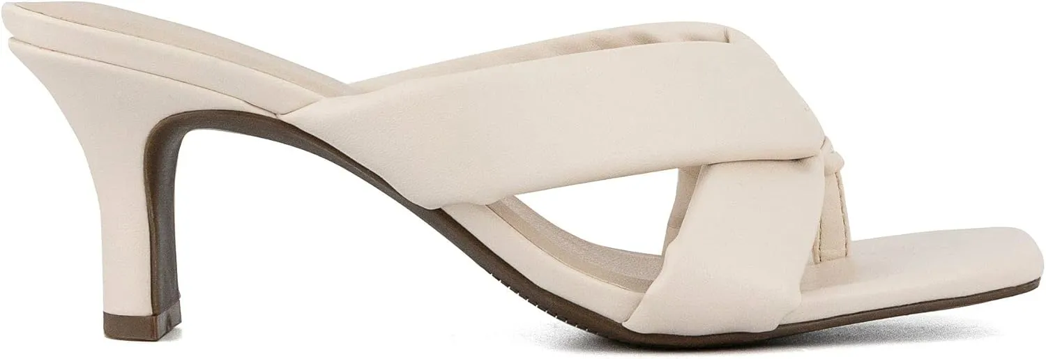 LONDON FOG Womens Louelle Dress Sandal Womens comfort Heeled Sandals
