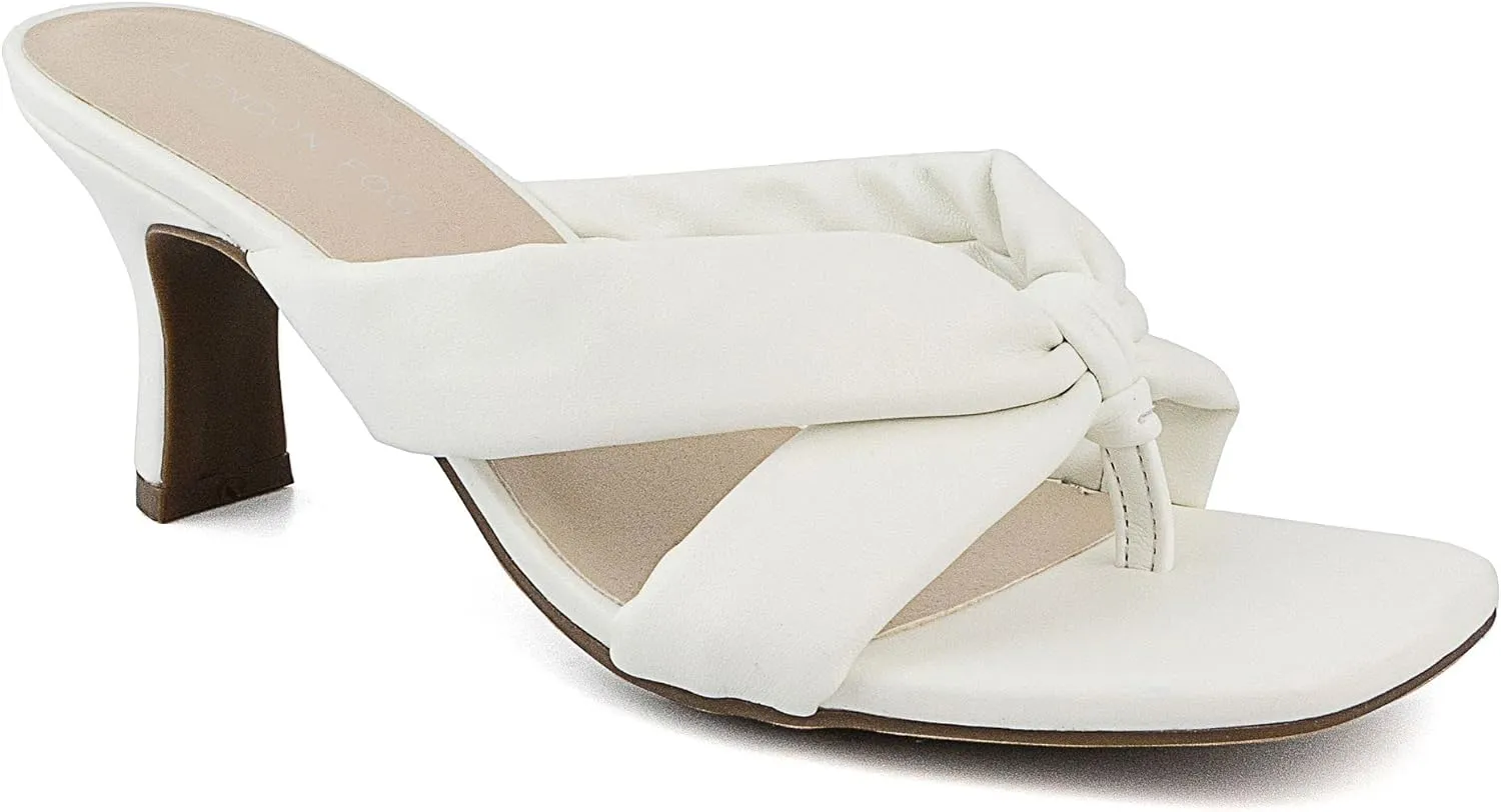 LONDON FOG Womens Louelle Dress Sandal Womens comfort Heeled Sandals