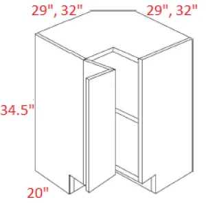 M42-BSQC33 Milano Sand Assembled 33" Easy Reach Corner Cabinet