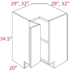M42-BSQC33 Milano Sand Assembled 33" Easy Reach Corner Cabinet