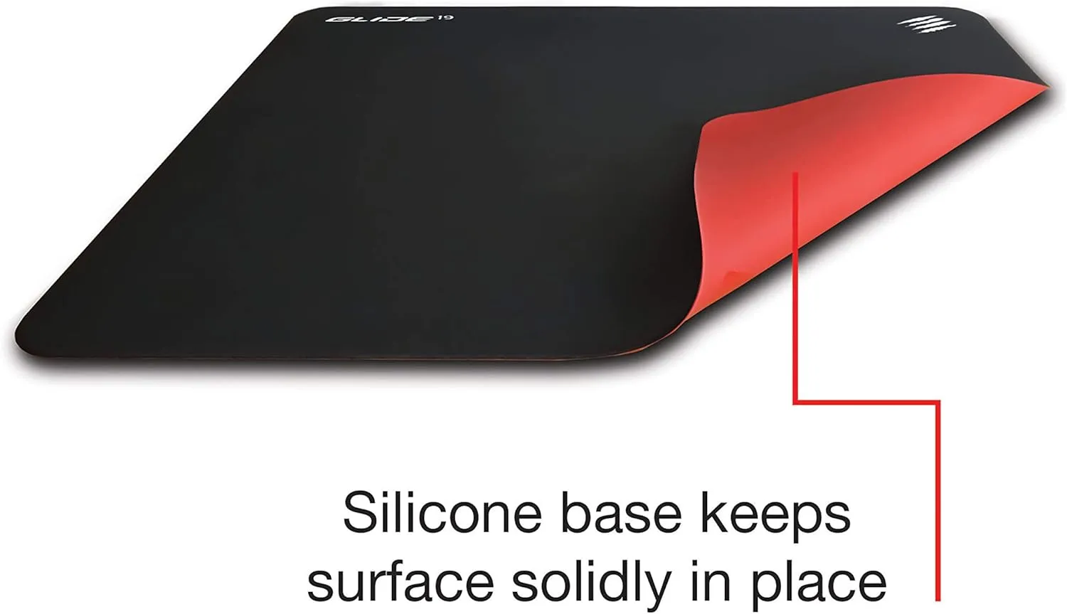 Mad Catz The Authentic G.L.I.D.E. 19 High Performance Gaming Mouse Pad Water Resistant Gaming Surface With Heat Bonded Edges And Non-Slip Silicone Base 12.4 x 15.4 in, Black