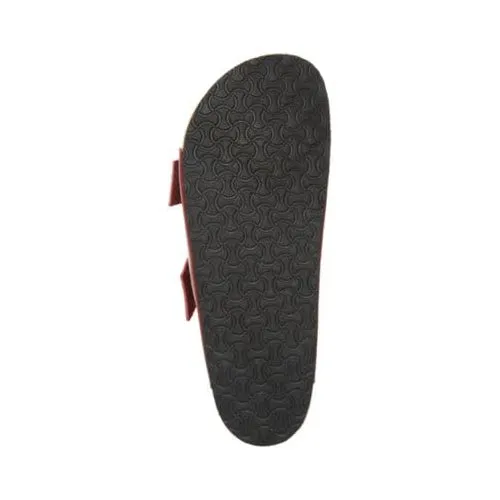 MADDEN Mens Maroon Double Straps Contoured Footbed Padded Tisson Round Toe Sandals Shoes 9