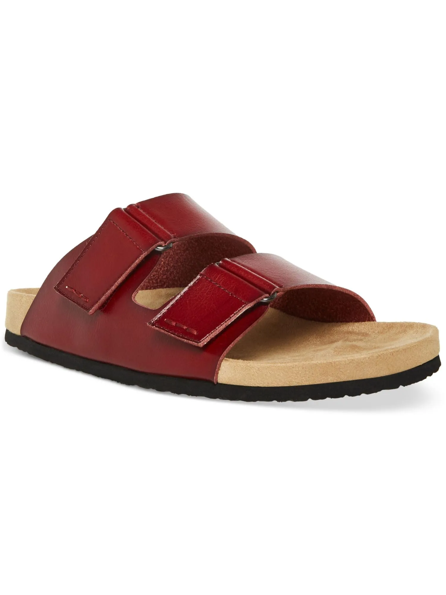 MADDEN Mens Maroon Double Straps Contoured Footbed Padded Tisson Round Toe Sandals Shoes 9