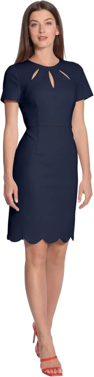 Maggy London Women's Keyhole Neck Scuba Crepe Sheath Dress