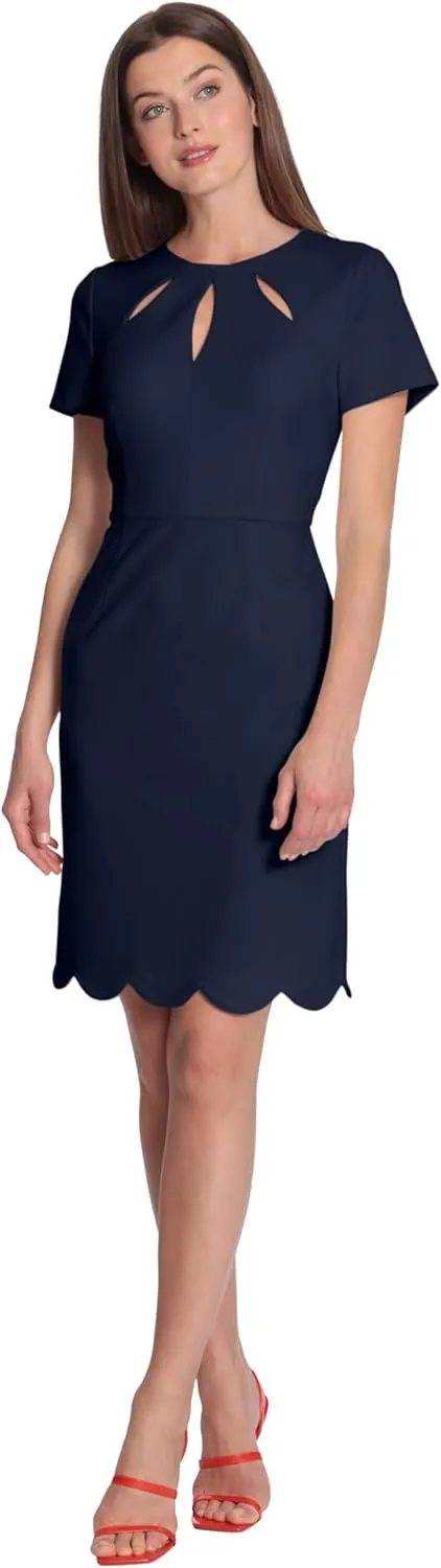 Maggy London Women's Keyhole Neck Scuba Crepe Sheath Dress