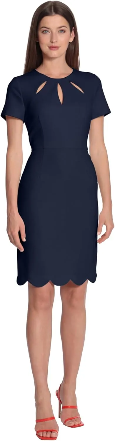 Maggy London Women's Keyhole Neck Scuba Crepe Sheath Dress