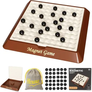 Magnetic Game Chess, Magnet Games for Adults and Kids with Storage Board, Magnet Chess Game with Stones, Board Game for Friends Family, 2-4 Player