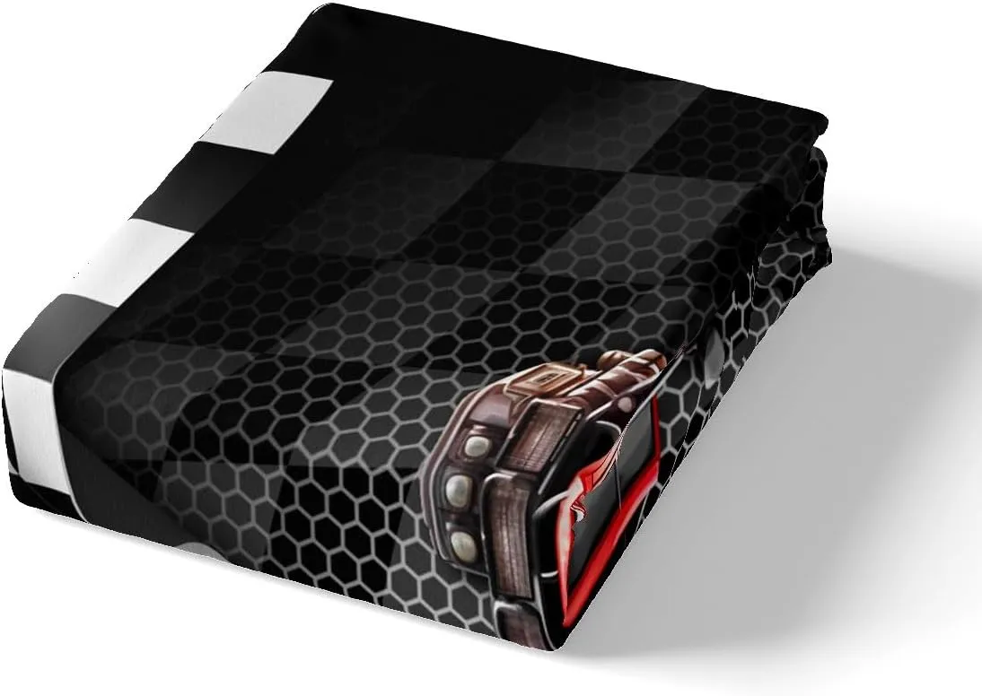 Manfei Extreme Sports Bed Sheet Queen Size Racing Car Sheets Red Off-Road Vehicle Bedding Sets (1 Fitted 1 Flat 2 Pillowcases) Luxury Deep Pocket Bed Sheets