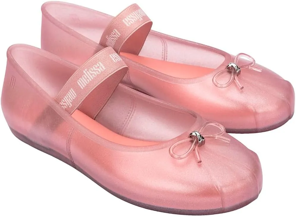 Melissa Sophie Jelly Flats for Women - Ballet Flats for Women Bow Applique & Strap, Slip-on Closed-Toe Women’s Jelly Shoes
