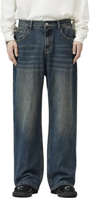 Mens Baggy Jeans Y2k Vintage Skateboard Pants Hip Hop Skater Jeans Loose Fit Pants for Men