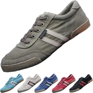 Men's Canvas Shoes All-Match Casual Breathable Fashion Sneakers Comfort Low-top Flat Walking Shoes Simple Soft Vintage Lace-up Casual Shoes
