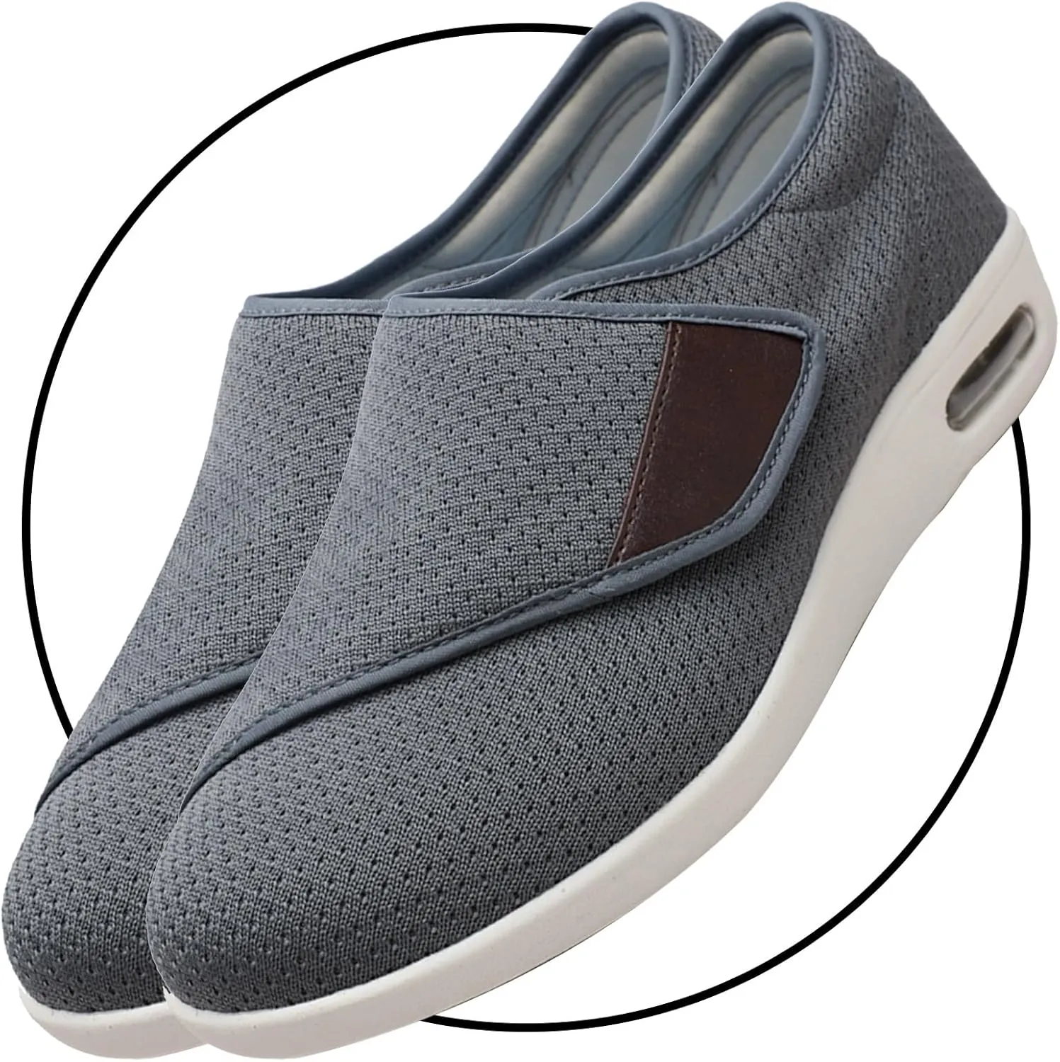 Men's Casual Shoes Slip On Lightweight Sneakers Walking Shoes Lightweight Loafer Slip On Boat Wide Fit Trainers Men with 3 Pairs Insoles Replacement for Elderly Swollen Feet