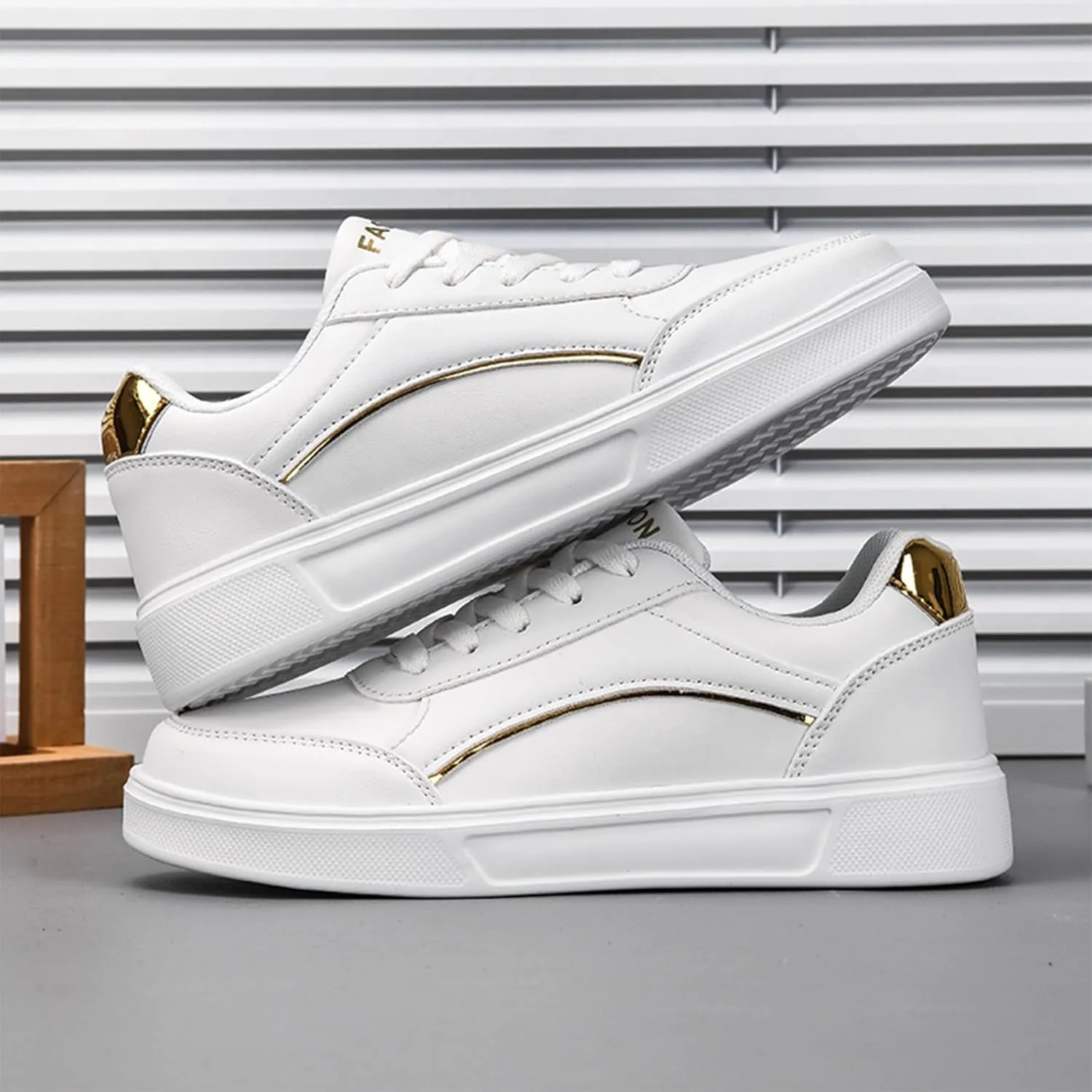 Men's Fashional Walking Shoes with Flat Bottom,Simple Style Causal Sneakers,Classical Skate Anti-Slip Shoes with Low Tops