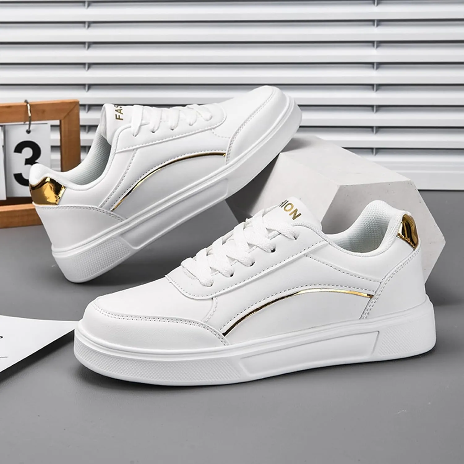 Men's Fashional Walking Shoes with Flat Bottom,Simple Style Causal Sneakers,Classical Skate Anti-Slip Shoes with Low Tops