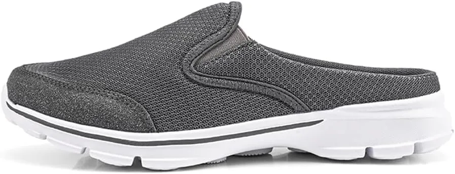 Men's Loafers Walking Driving Shoes Men's Open Back Sneaker Clogs Knit Mules Shoes Lightweight Breathable Slippers