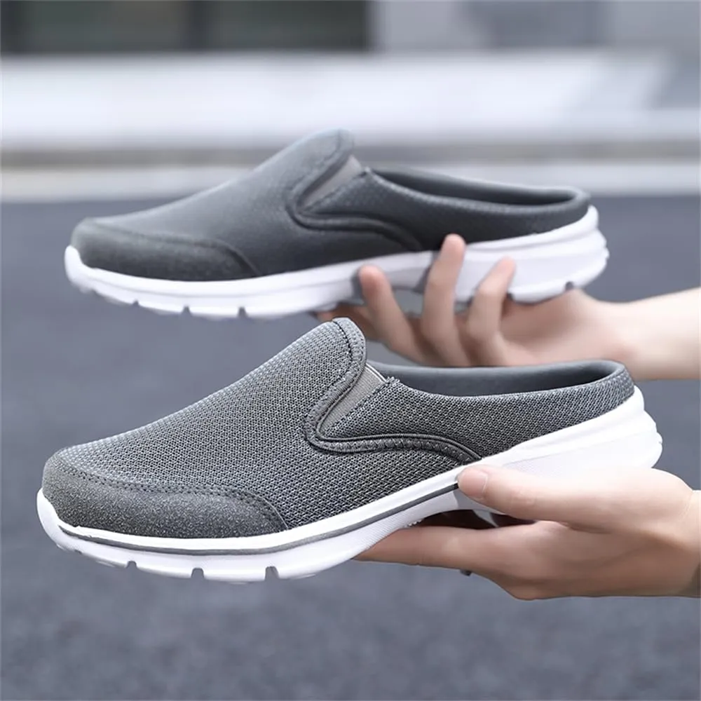 Men's Loafers Walking Driving Shoes Men's Open Back Sneaker Clogs Knit Mules Shoes Lightweight Breathable Slippers