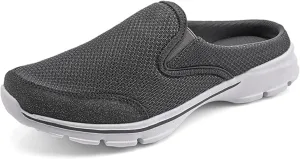 Men's Loafers Walking Driving Shoes Men's Open Back Sneaker Clogs Knit Mules Shoes Lightweight Breathable Slippers