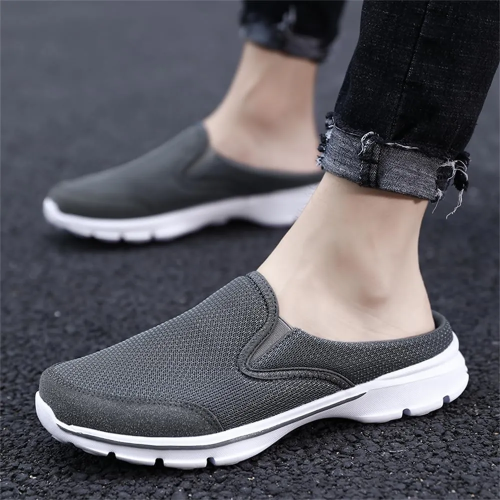 Men's Loafers Walking Driving Shoes Men's Open Back Sneaker Clogs Knit Mules Shoes Lightweight Breathable Slippers