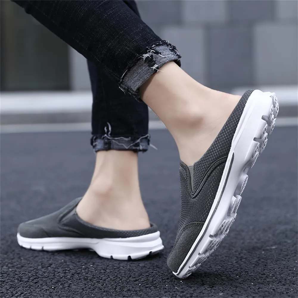 Men's Loafers Walking Driving Shoes Men's Open Back Sneaker Clogs Knit Mules Shoes Lightweight Breathable Slippers