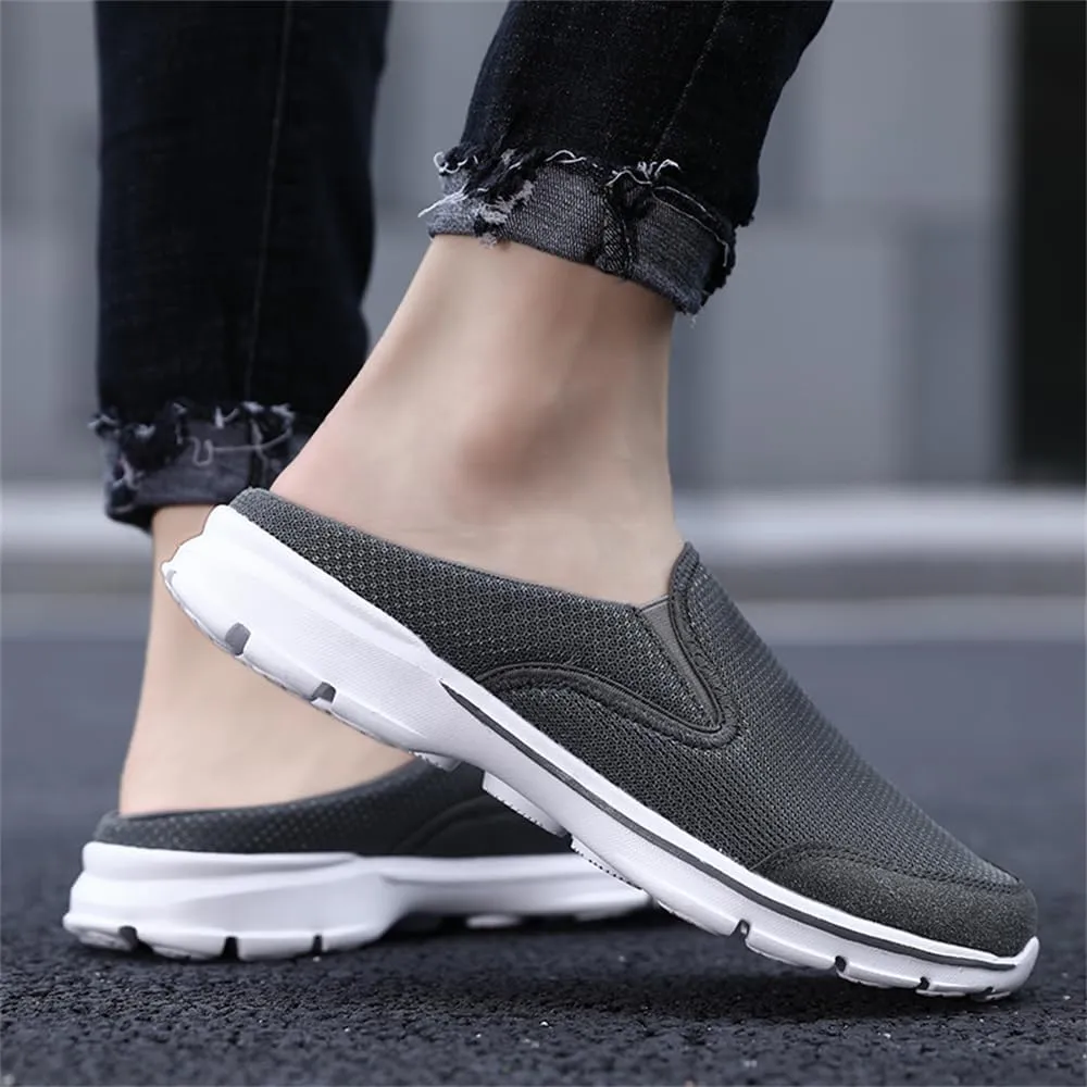 Men's Loafers Walking Driving Shoes Men's Open Back Sneaker Clogs Knit Mules Shoes Lightweight Breathable Slippers