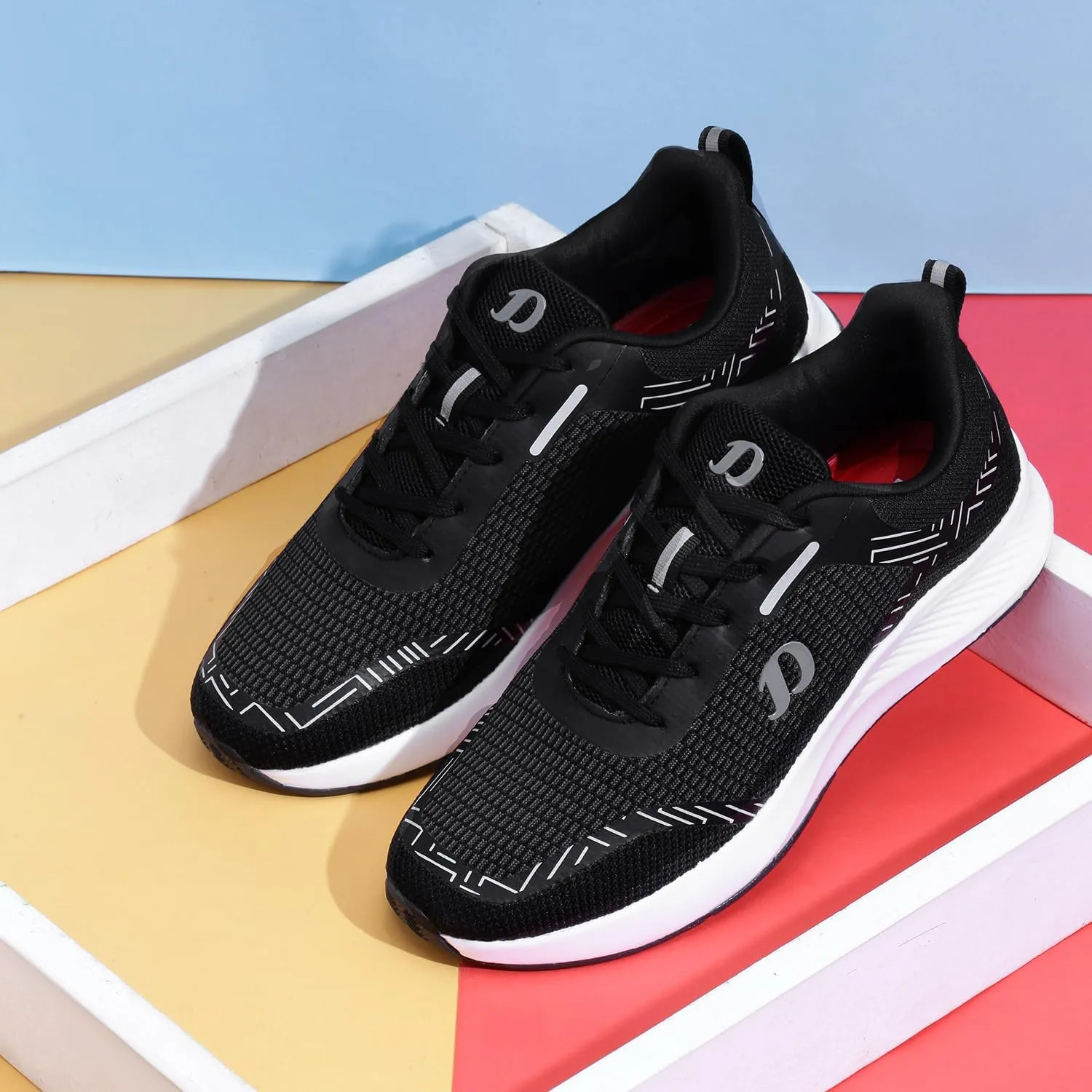 Mens Running Shoe with Memory Foam Insole & Ultrasoft Outsole|Sports,Gym,Training,Walking,Jogging,Casual,Athletics|Lightweight & Comfortable|Slipon Sneaker Lace-Up Gents Boys D-2010