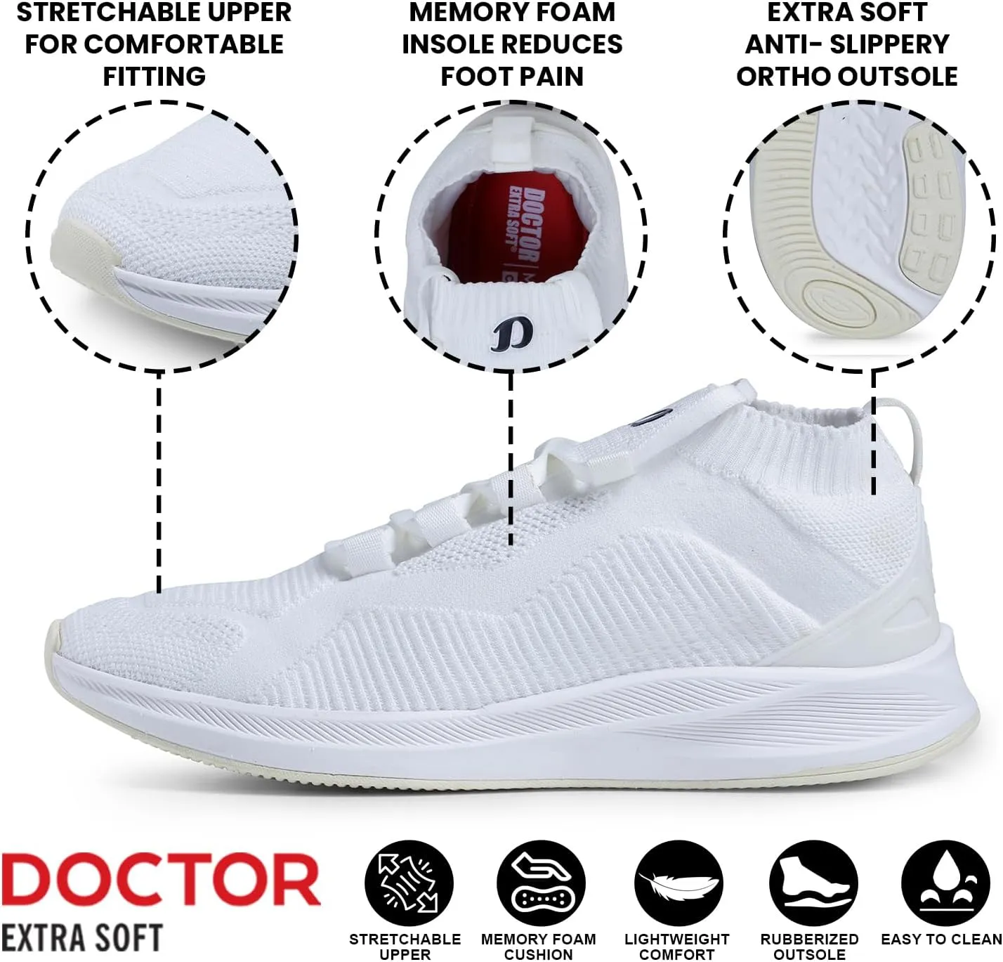 Men's Sports Shoes with Memory Foam Cushioned Insole| Running Walking Gym Training Jogging Athletics| Comfortable & Stylish| Casual & Lightweight| Slipon Sneaker Gent's Boy's D-2007