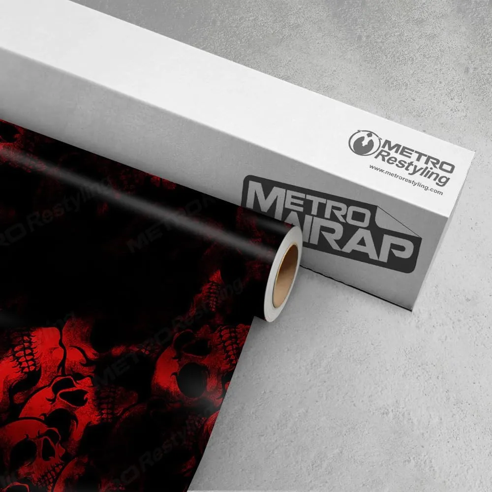 Metro Wrap Car Vinyl Wrap | Skull Red | 59in x 1ft