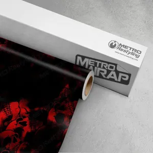 Metro Wrap Car Vinyl Wrap | Skull Red | 59in x 1ft