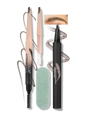 Microblading Eyebrow Pen, Liquid Eyebrow Pencil, Square Angled Eyebrow Brush Natural Hair-Like Brow, Long-Lasting, Waterproof Eyebrow Pen Easy To Color Quick Drying (01 Light Brown)