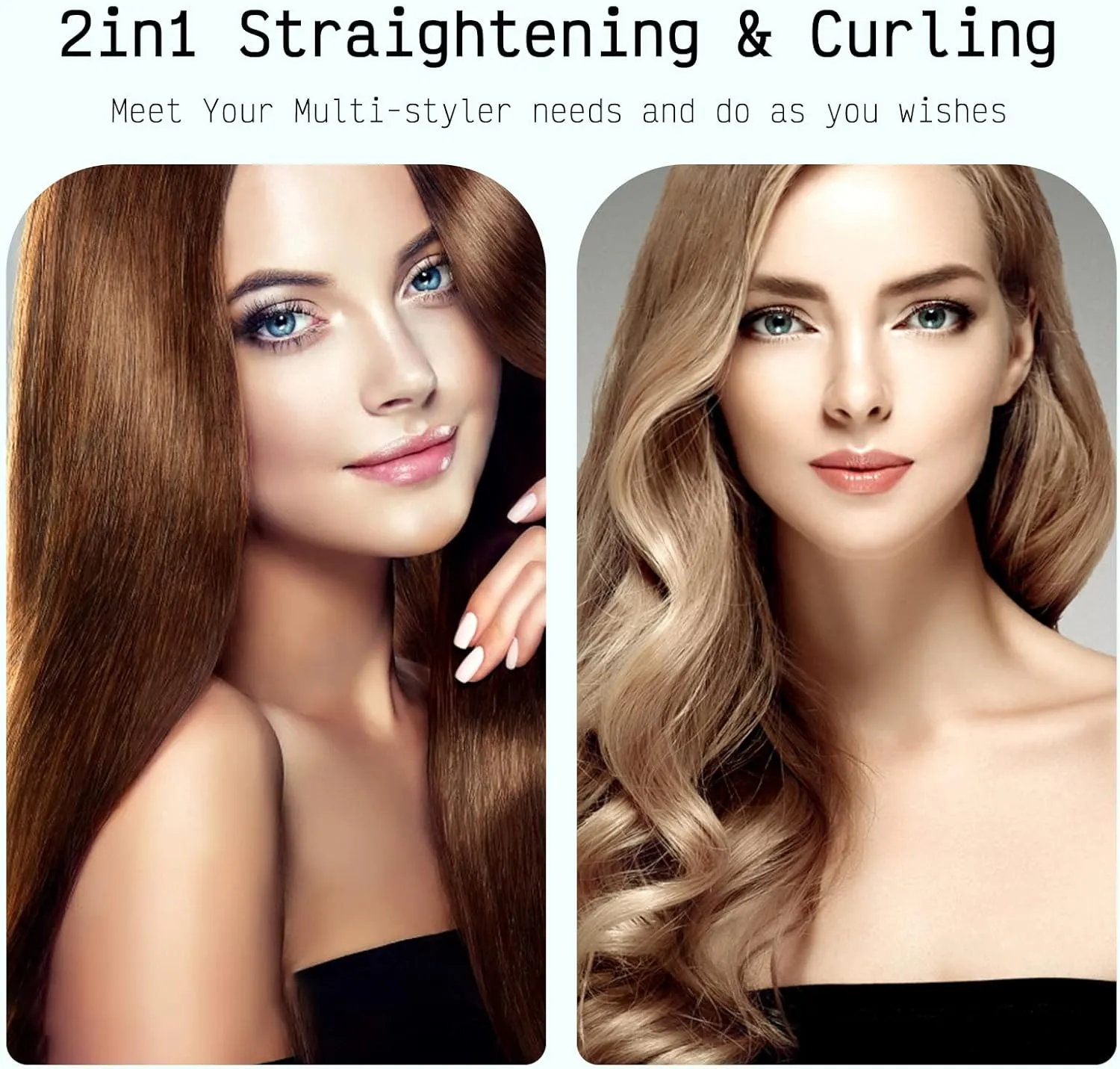 Mini 1/2 inch Flat Iron LED Display Tourmaline Titanium Ceramic Plate 4D 360°Swivel Small Hair Straightener for Woman Short Hair Adjustable Temperature Dual Voltage Auto Shut Off (Green, 0.5 Inch)