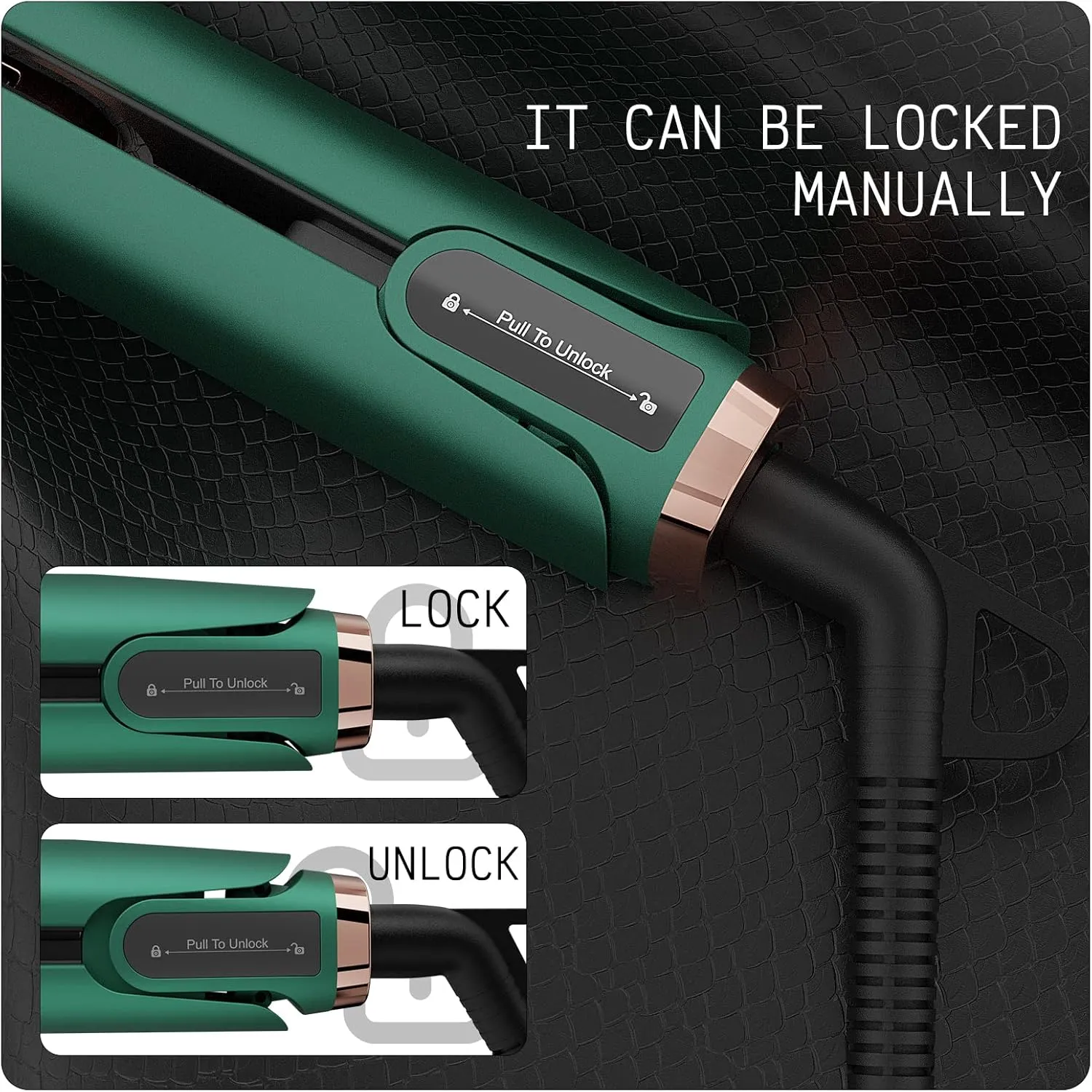 Mini 1/2 inch Flat Iron LED Display Tourmaline Titanium Ceramic Plate 4D 360°Swivel Small Hair Straightener for Woman Short Hair Adjustable Temperature Dual Voltage Auto Shut Off (Green, 0.5 Inch)