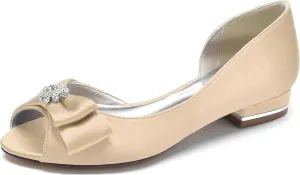 Minishion Ladies Girls Flats for Wedding Dress D-Orsay Peep Toe Evening Formal Sandals Shoes BR211