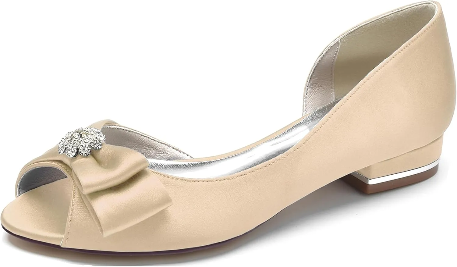 Minishion Ladies Girls Flats for Wedding Dress D-Orsay Peep Toe Evening Formal Sandals Shoes BR211