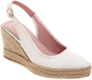 MIOKE Women's Espadrille Wedge Sandals Pointed Toe Slingback Strap Chunky Platform High Heel Dress Shoes