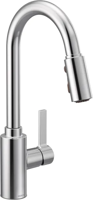 Moen Genta LX Chrome One-Handle Modern Kitchen Faucet with Pull Down Sprayer, Reflex Docking Head, Faucet for Kitchen Sink with Power Boost for a Faster Clean, 7882