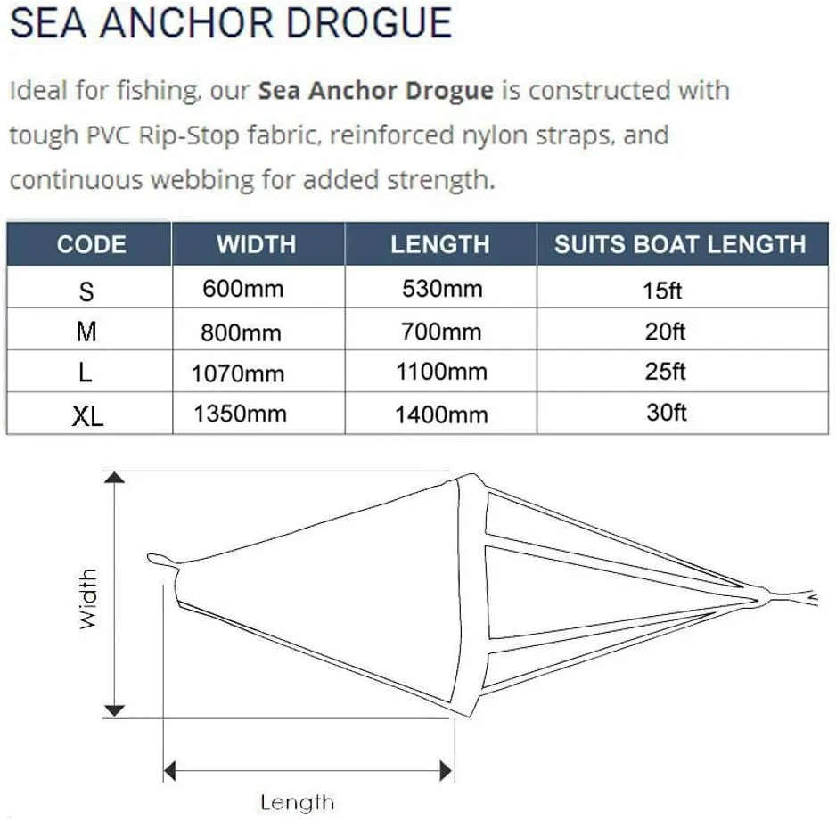 MOOCY Drift Sock Anchor Drogue Drifting Brake for Boats/PWC/Kayaks