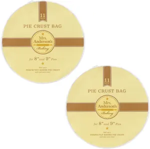 Mrs. Anderson's Baking Easy No-Mess Pie Crust Maker Bag, Rolls 11-Inch Crust For 8 to 9-Inch Pies, Set of 2