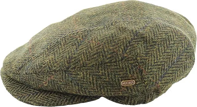 Mucros Weavers Kerry Cap, Irish Hat for Men, Herringbone Wool