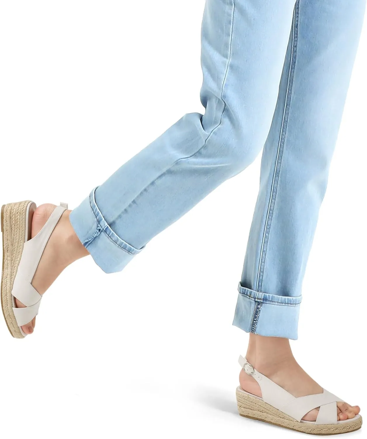 mysoft Women's Espadrille Sandals Low Wedge Platform Open Toe Slingback Ankle Strap Criss Cross Slip On Summer Shoes