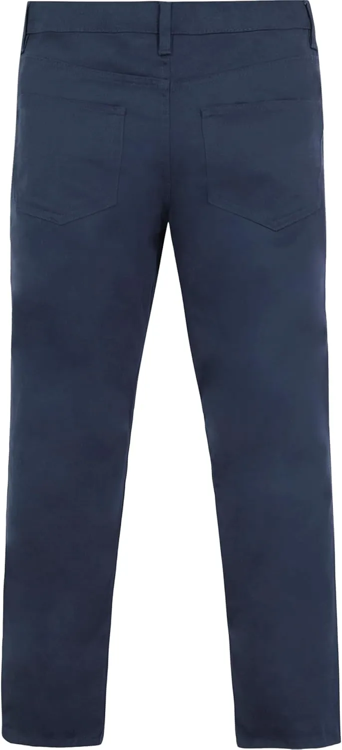 Nautica Boys' Flat Front Stretch Twill Chino Khaki Pant