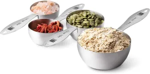 New DI ORO 4-Piece 18/8 Stainless Steel Measuring Cup Set - Easy-to-Read Measurements - For Dry and Liquid Ingredients - Great Kitchen Tools for Cooking and Baking - Dishwasher Safe and Easy to Clean