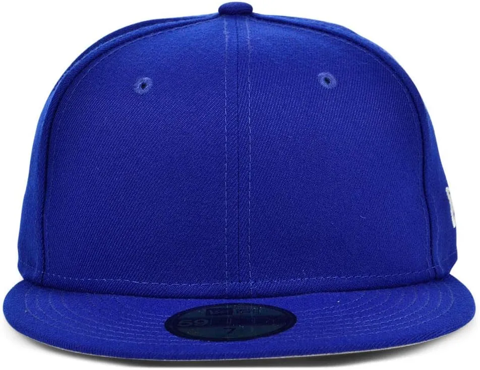 New Era Blank Custom 59FIFTY Fitted Flat Bill Cap, Brown