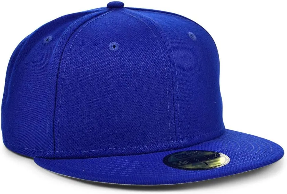 New Era Blank Custom 59FIFTY Fitted Flat Bill Cap, Brown