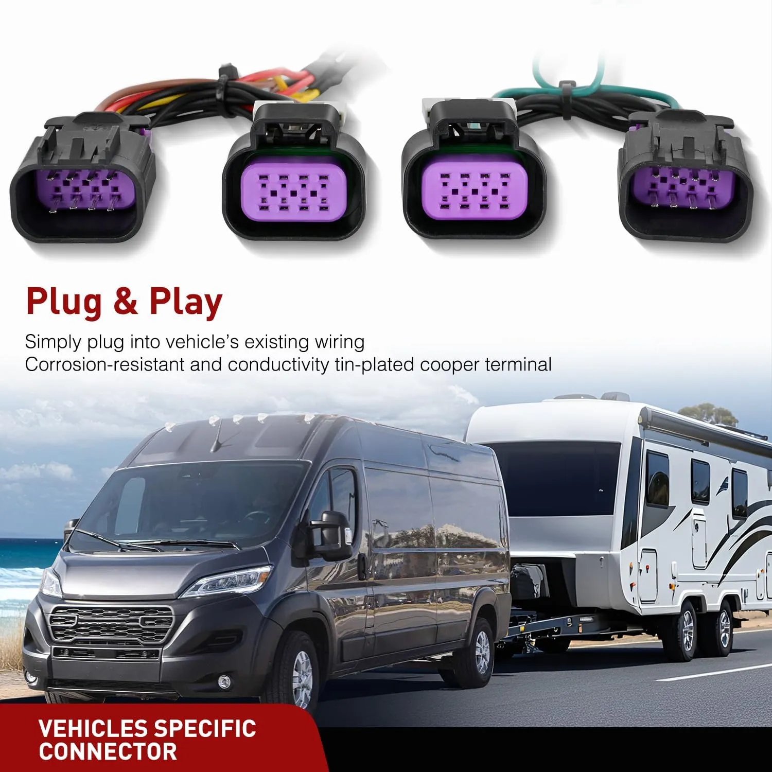 Nilight 4 Pin Trailer Wiring Harness Kit 56478 Vehicle Standard 4 Way Connector Custom for 2014 2015 2016 2017 2018 2019 2020 2021 2022 2023 2024 Ram ProMaster 1500 2500 3500 Simple Fit Tow Hitch