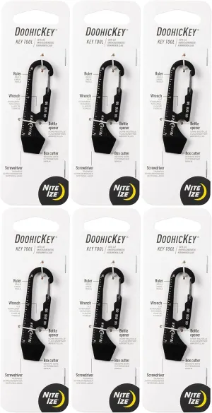Nite Ize DoohicKey Key Tool Black Steel Keychain Multi-Tool w/Key Clip (6-Pack)
