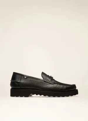 Nottingham Loafer in Black Grained Leather