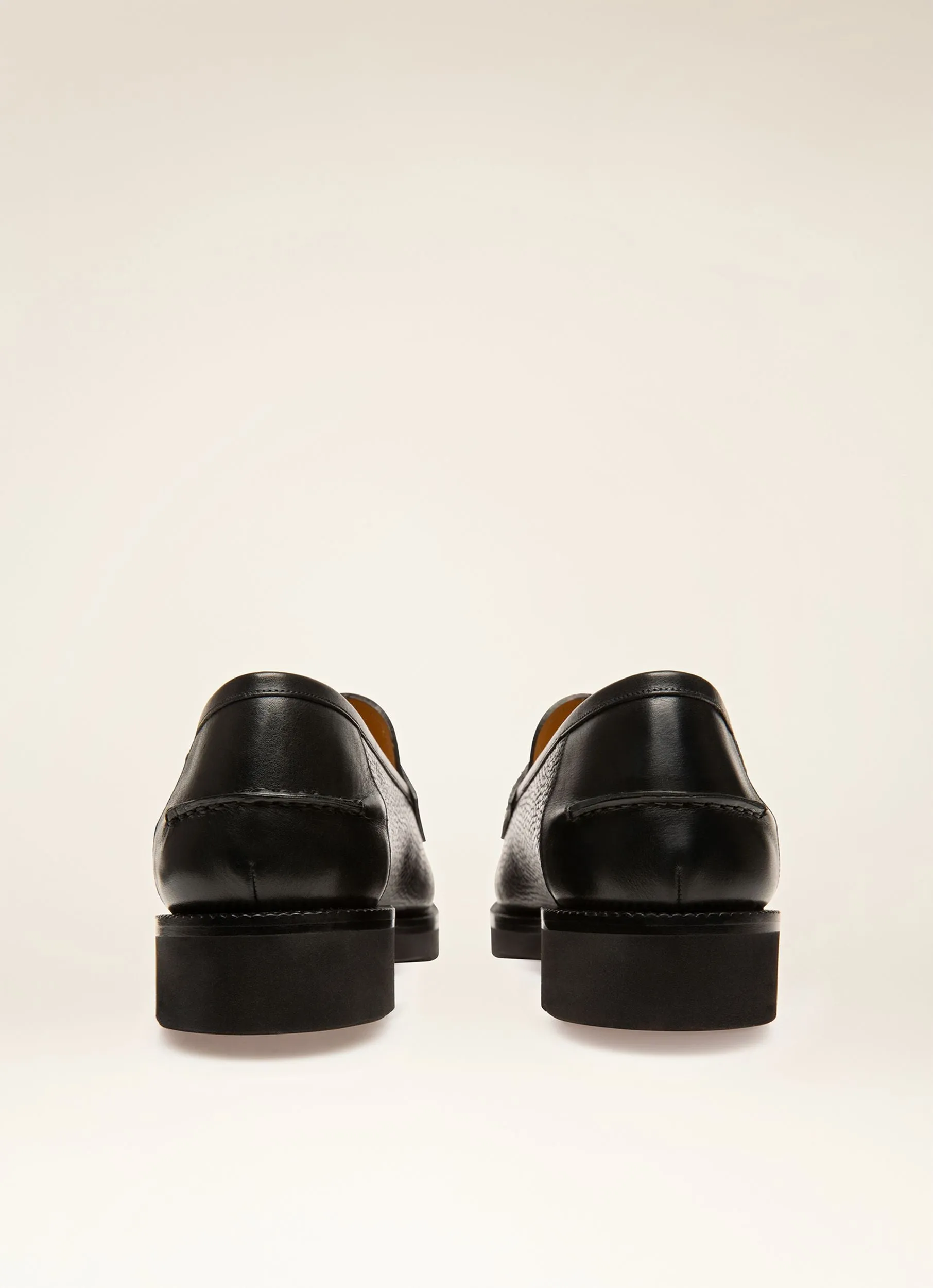 Nottingham Loafer in Black Grained Leather